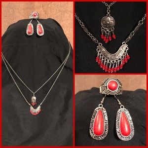 🌈4/$15🌈Red and Silver Jewelry Set🌈